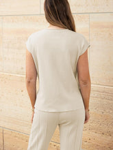 Load image into Gallery viewer, Round Neck Cap Sleeve Top and Pants Knit Set