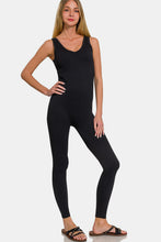 Load image into Gallery viewer, Zenana Ribbed Bra Padded Sports Seamless Jumpsuit