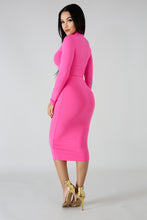 Load image into Gallery viewer, Pink Long Sleeve Crop Top Set