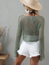 Load image into Gallery viewer, Openwork Flare Sleeve Cropped Cover Up